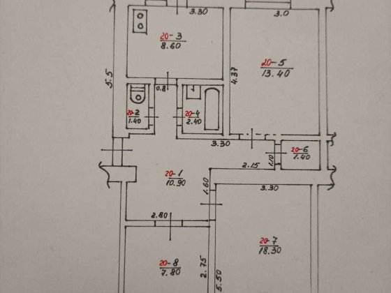 Продається 3-кімнатна квартира. Новоселица