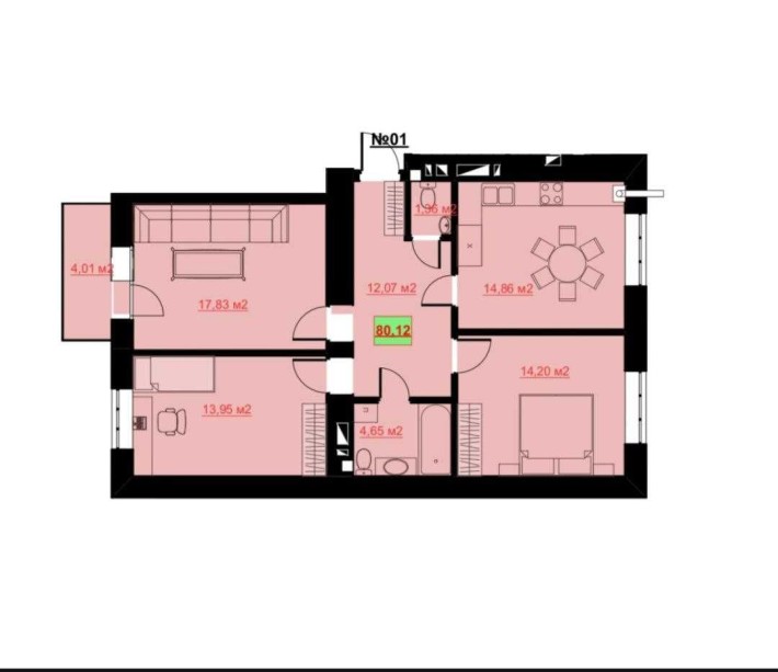 3-кім в новобудові  на 4 поверсі по вул Дорошенка біля Парку - фото 1