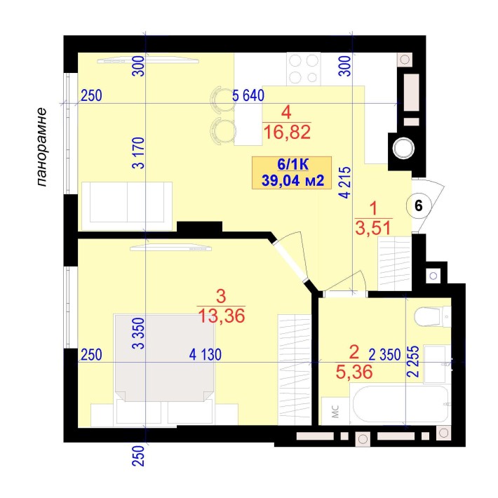 Однокімнатна квартира в центрі міста - фото 1