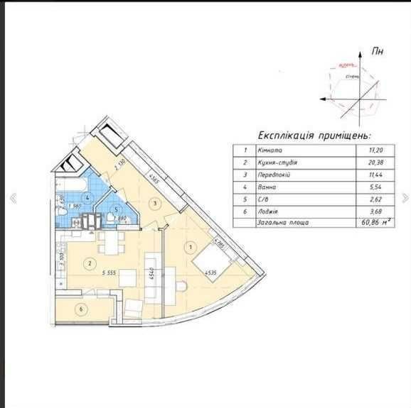 Продаж 1 кімнатної квартири 61 м² ЖК Променада - фото 1