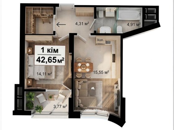 Перший внесок всього 7.250$ - квартира в ЖК комфорт класу Івано-Франківськ