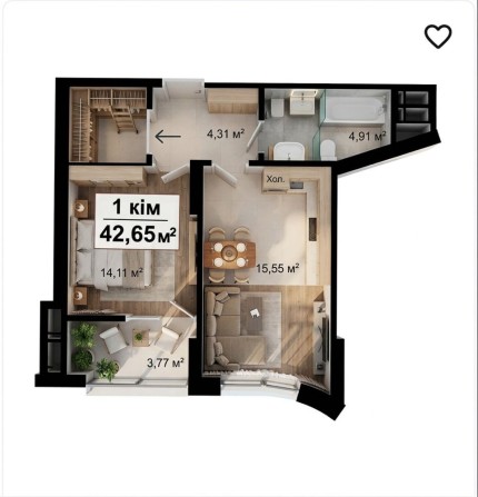 Перший внесок всього 7.250$ - квартира в ЖК комфорт класу - фото 1