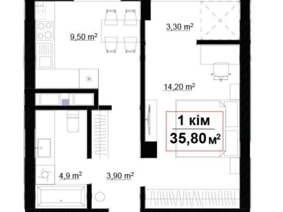 Продаж світлої 1-кім квартири 15хв до центру а Івано-Франківськ