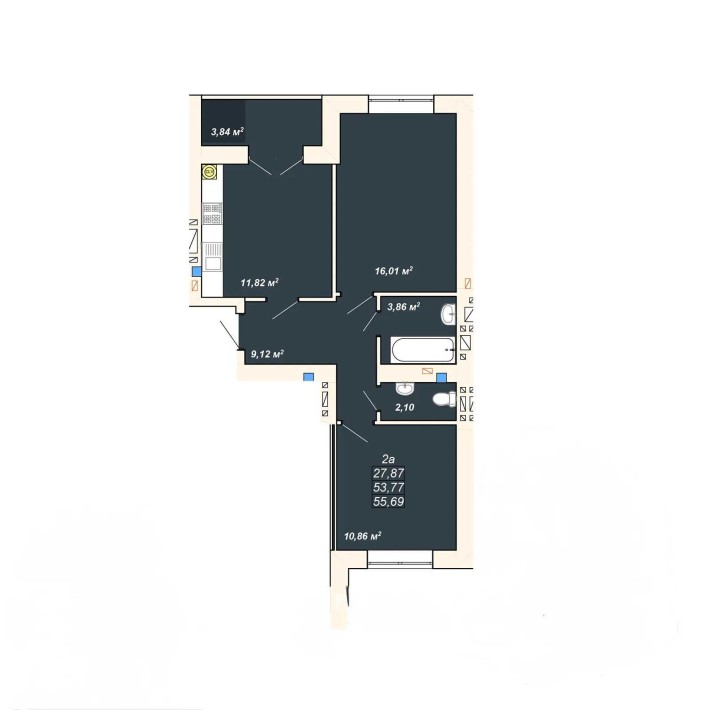 Готова 2 кім квартира біля Озера - фото 1