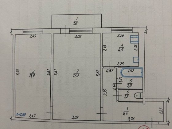 Продаж 2-х кімнатна квартира Кременчуг