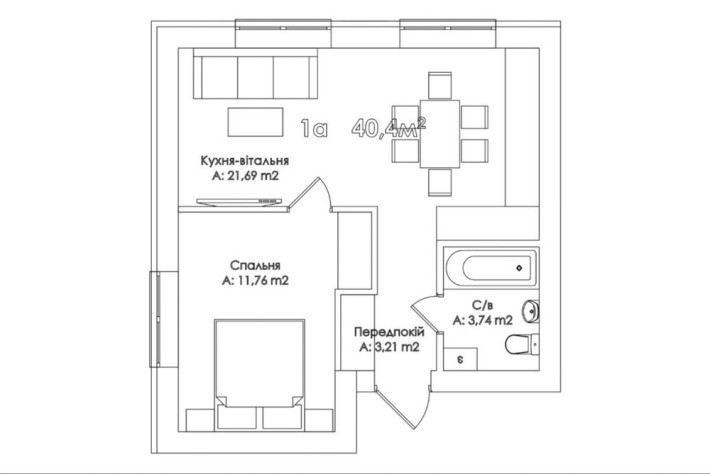 Продам 1к квартиру(40.4м2) ДЕРЖПРОГРАМИ + Без комісії! «Двір без авто» - фото 1