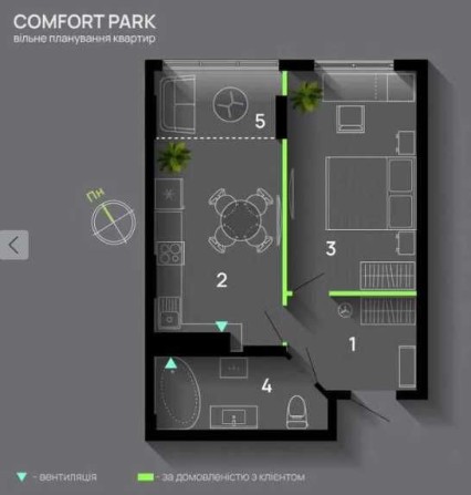 1-кімнатна в ЖК Comfort Park + дизайн-проєкт у подарунок - фото 1