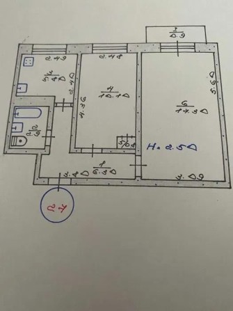 2-кімнатна по Тесленка 17. Олімп - фото 1