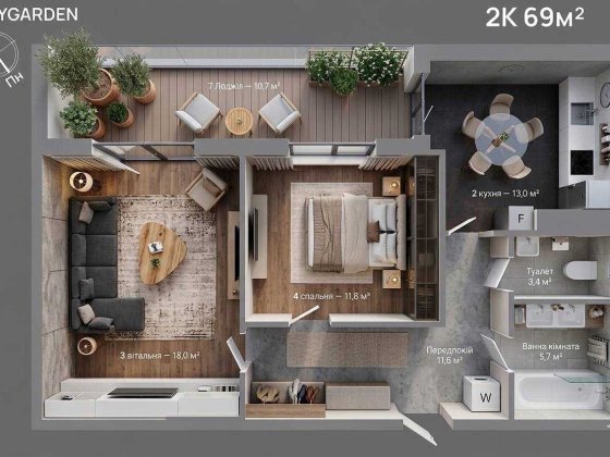 Продаж 2 кімнатна квартира ЖК Skygarden, перший внесок Ивано-Франковск