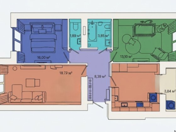 Готова 3-кімнатна кв  Центрі, 4 поверх,  Індивідуальне опалення Івано-Франківськ