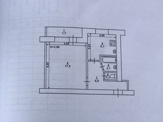 Продаж 1- кімн. квартири  П. Глазового  Вечірній Кривой Рог