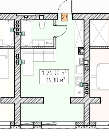 Власник.Смарт квартира.ЖК Квітковий. - фото 1