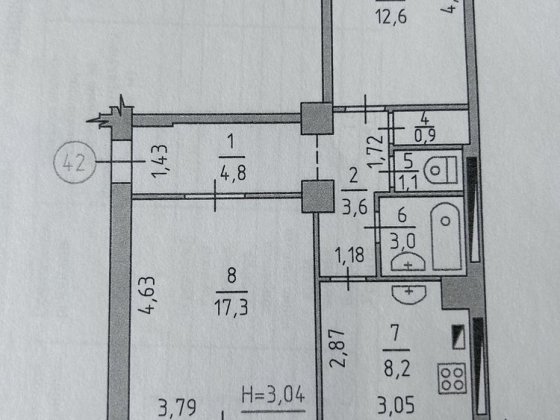 Сталінка 2-кімнатна Кривой Рог
