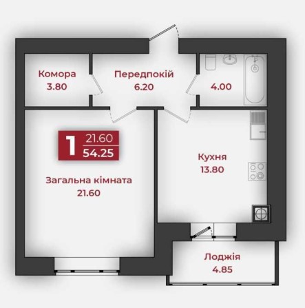 Продаж 1к квартири. 55 м2. 5/10 пов. Новобудова. №12682 - фото 1