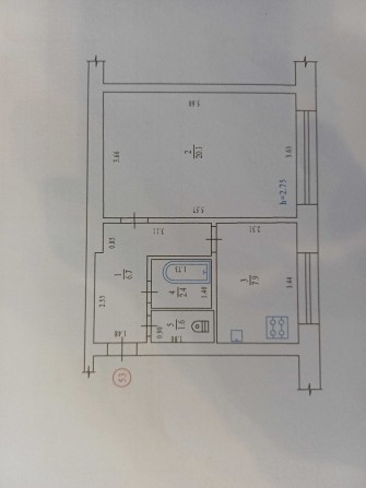 1-к квартира 38.7м² в Центрі (Першотравневий пр-т). Цегляний будинок - фото 1