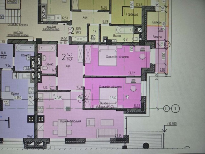 2 кімнатна + кухня студія ЖК РОМТІСБУД 4 поверх 82м2 - фото 1