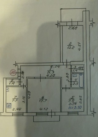 Продаж! трьохкімнатна квартира - фото 1