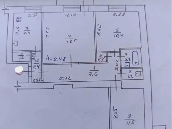 Продаж 3 кім квартири Розділ кім 2 балкони р-н Боженко №19943 Полтава
