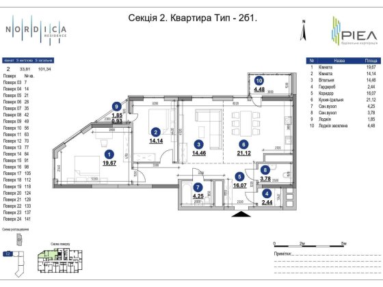 1'800$/m2 БЕЗ% 101м2 Nordica Residence, Новопечерські Липки НИЗ РИНКУ!