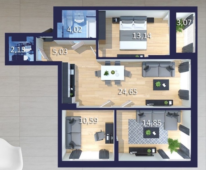 3-х комнатная квартира+комора - фото 1