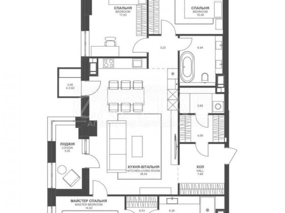 TRIIINITY купити квартиру без ремонта Печерськ Тютюнника 3 спальні Киев