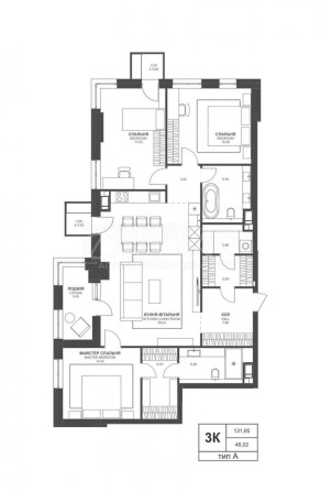 TRIIINITY купити квартиру без ремонта Печерськ Тютюнника 3 спальні - фото 1
