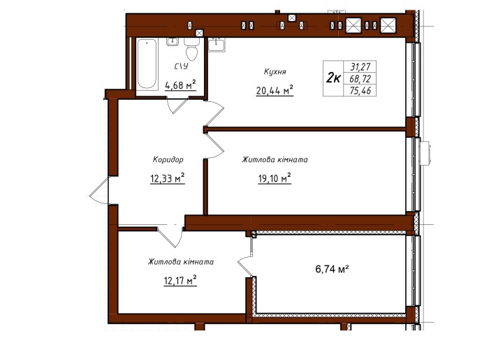 Двокімнатна квартира в ЖК "ART HOUSE" - фото 1