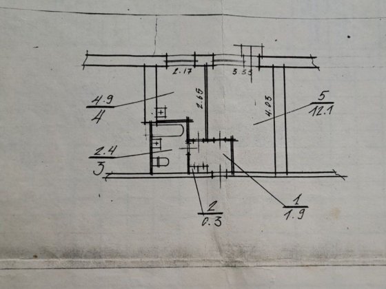 Продаж 1-кімнатної квартири на жил.мас. Червоний Камінь. Без ремонту. Дніпро