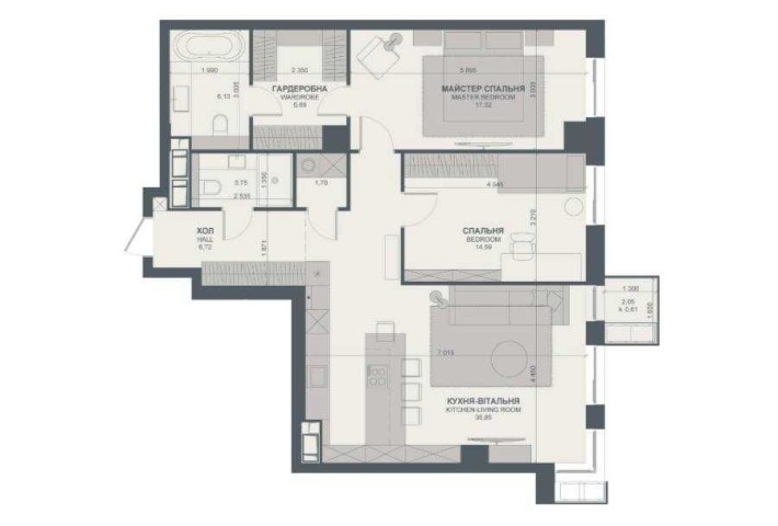 Продаж квартири в ЖК TRIIINITY загальною площею 94м2 - фото 1