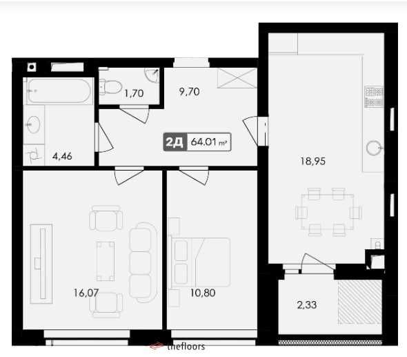 Продаж 2к квартири PREMIER BAY, 3секція, 2 поверх - фото 1