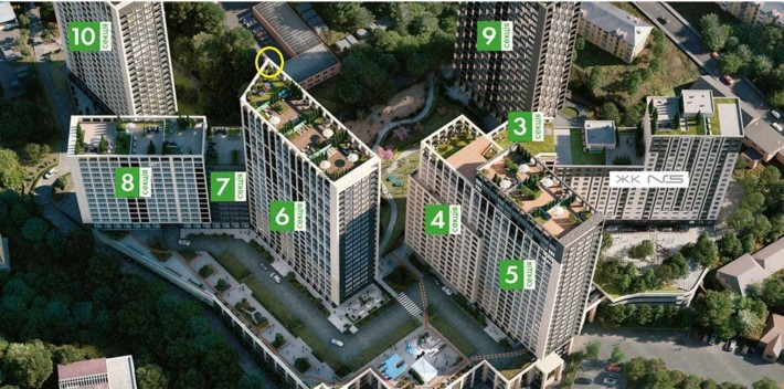 ЖК Greenville на Печерську 1к 53,6 кв м в 6 секції - фото 1