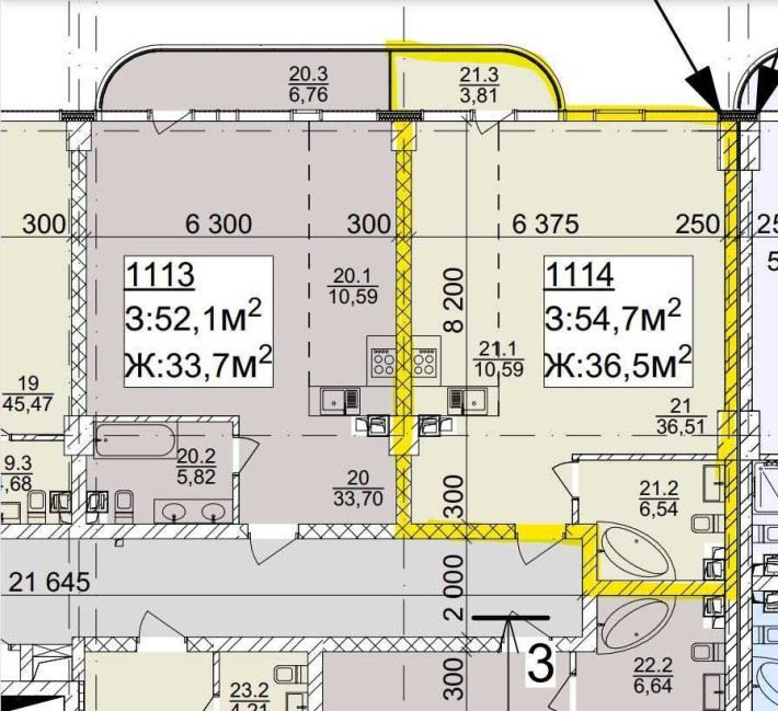 Квартира 54,15 кв. м в центрі міста ЖК Neboshill - фото 1