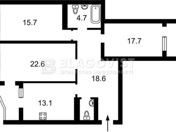 Продаж! з-к квартира, Ахматової Анни, 16б