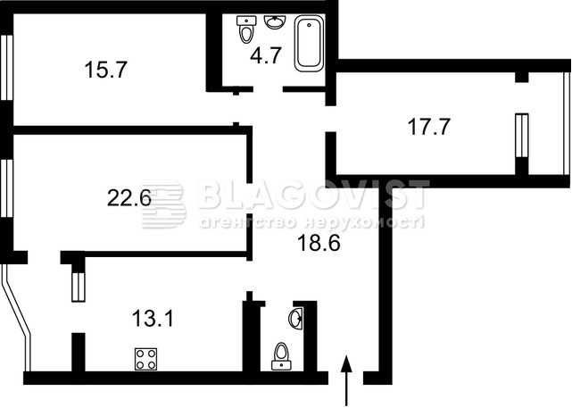Продаж! з-к квартира, Ахматової Анни, 16б - фото 1