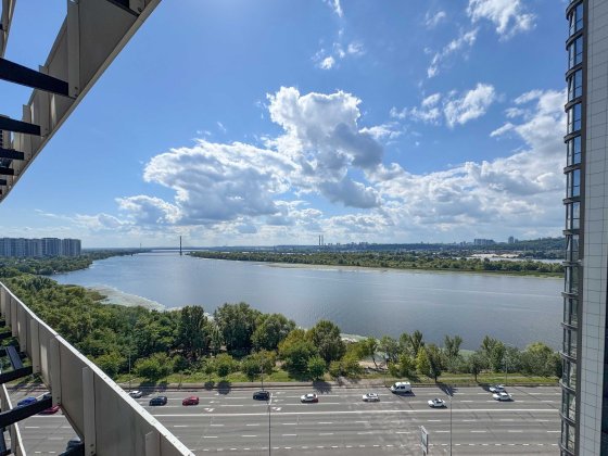 Видова на Дніпро 2К S-75m. Дніпровська набережна 15К (3буд). Осокорки Київ