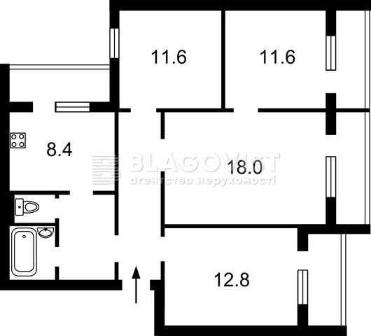 Продаж 4- кімнатної кварт по вул.Закревського, 5 ( Троещина початок) - фото 1