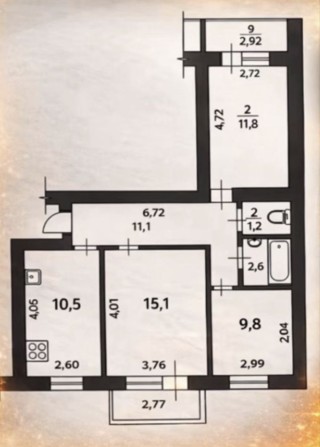 Трьохкімнатна квартира на Польовій - фото 1