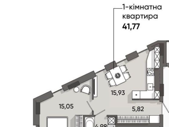 Без комісії! 1 кімнатної квартира в ЖК Lennona Residents, вул. Ленона. Львів