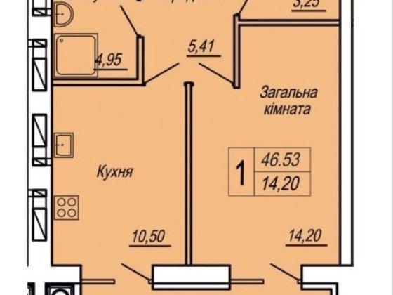 Продам панорамну 1 кімнатну квартиру. Житомир