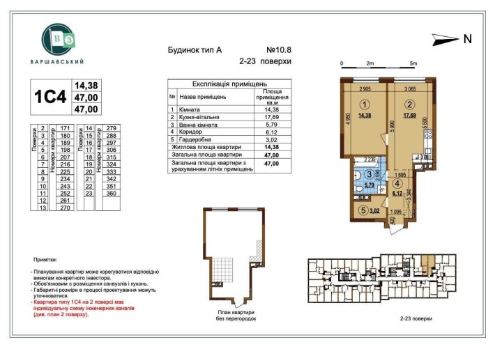 ТОП 1 кім квартира ЖК Варшавський 3 Варшавский Змієнка Буд 10.8 Без % - фото 1