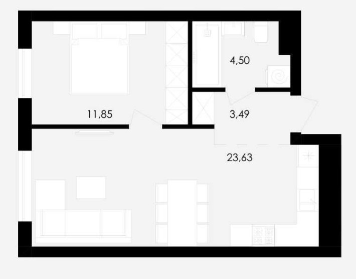 Довгострокова ОРЕНДА квартири 44м2 ЖК Avalon Holiday + комора 7м2 - фото 1