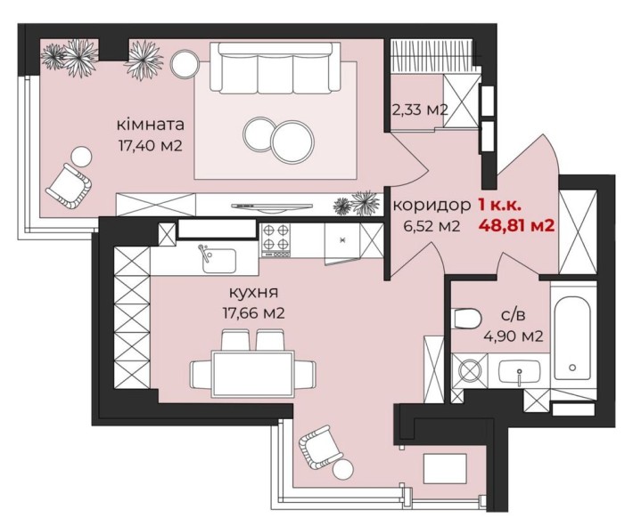 2 кімнатна квартира | Центр міста | Панорамний поверх - фото 1