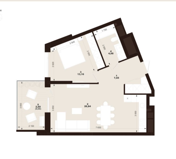 Продаж 1-кімнатної квартири 55.14м.кв.  в ЖК Marvel Hill - фото 1