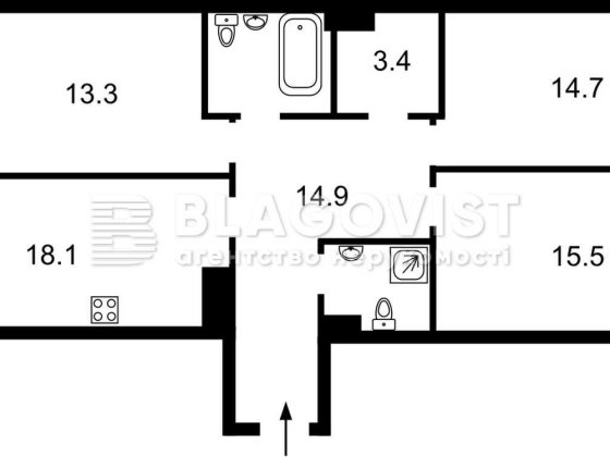 Шолуденка , 3 кім, 90кв.м, Центр, Шевченківський , метро, 160000у.е Київ