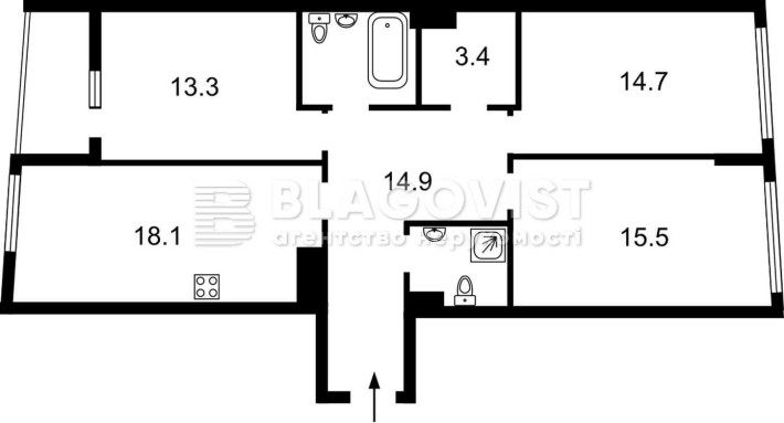 Шолуденка , 3 кім, 90кв.м, Центр, Шевченківський , метро, 160000у.е - фото 1