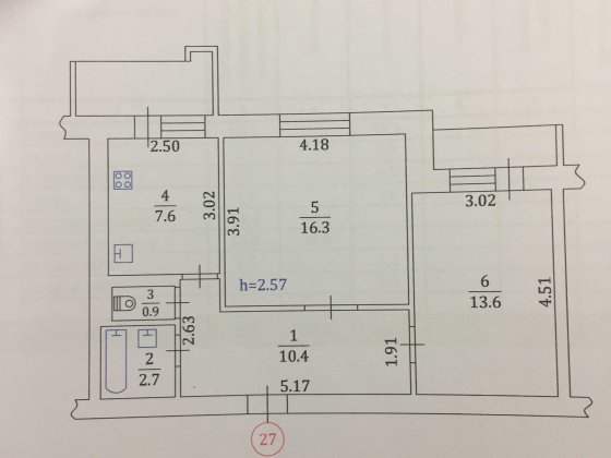 продаж 2-х кімнатна к-ра  Вул Симиренко 25-а 59/30/11  7/10 спецпроєкт Киев