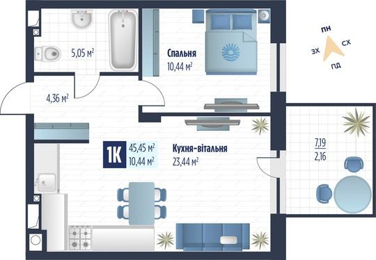 Продаж 1 кім квартири без комісії - фото 1