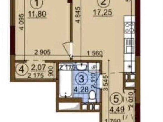 Продаж 1-кімнатної квартири в ЖК Варшавський 3 40м2 HN