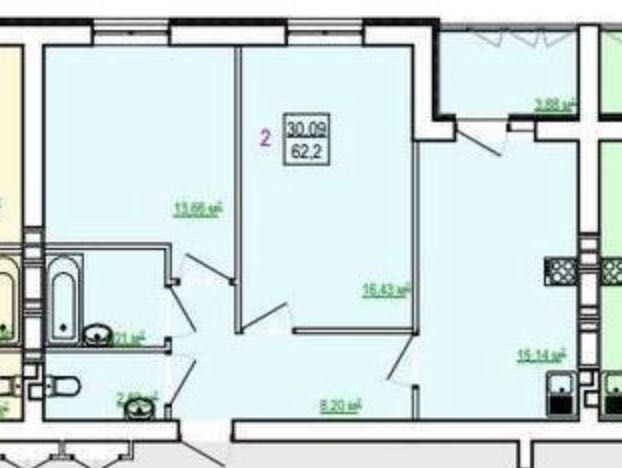 Продам 2 комнатную квартиру ЖК Сказка, Холодная Гора 62м2 VW - фото 1