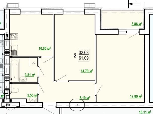 Продам 2 комнатную квартиру ЖК Гидропарк 61м2 ДОКУМЕНТЫ VW - фото 1